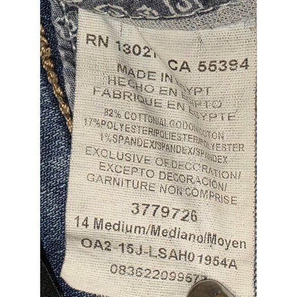 Lee Womens 14M Blue Medium Wash Relaxed Fit 5 Pocket Stretch Denim Shorts 34x10 - Picture 9 of 9